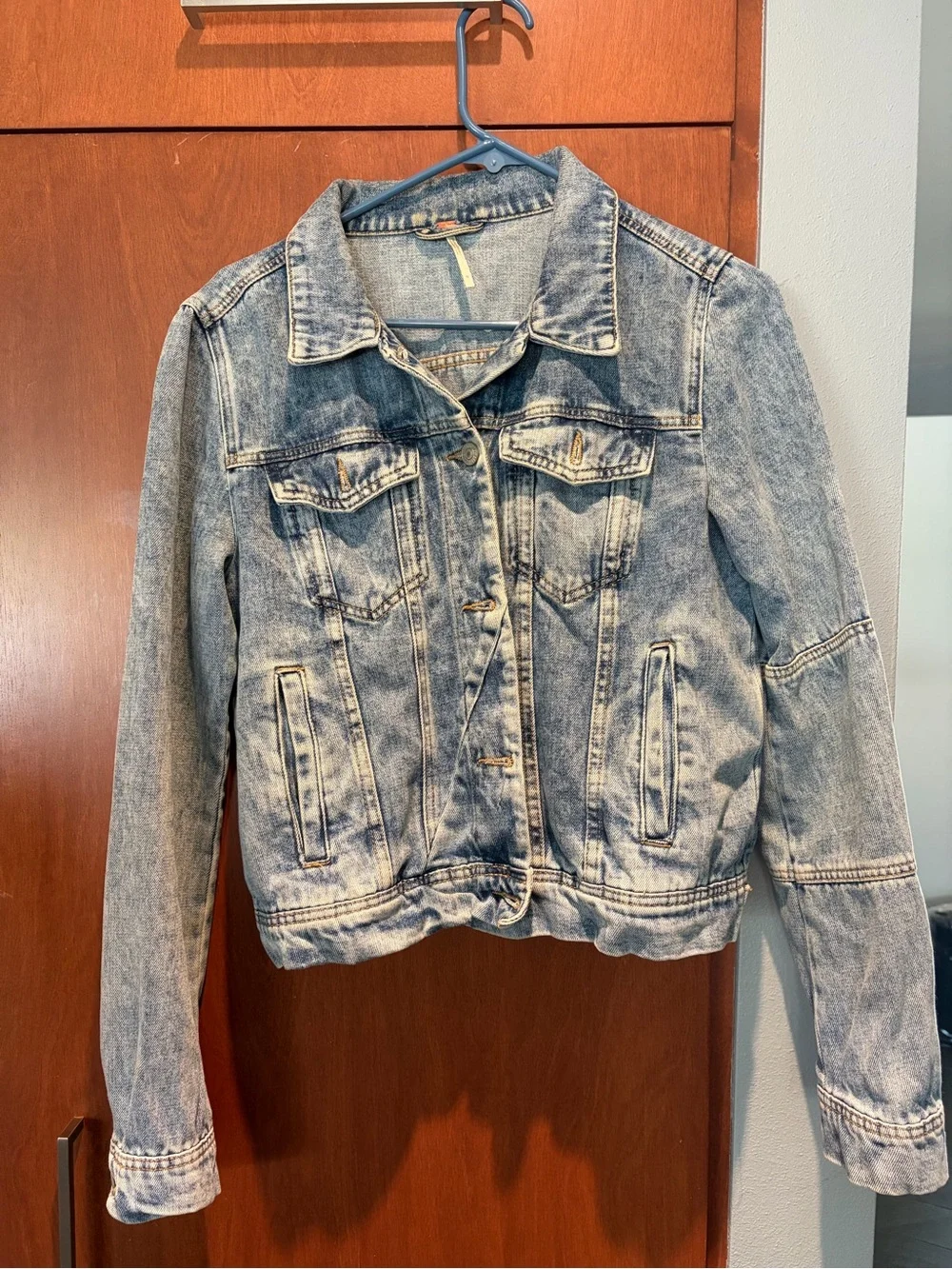 Free People Washed Blue Denim Jacket - Picture 4 of 4